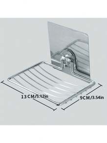 1pc Wall Mounted Soap Holder, Stainless Steel Soap Rack, Punch-Free Drain Soap Tray, Simple Soap Storage Rack For Home Bathroom, Bathroom Accessories Home Bathroom Decor Fall Decor Back To School