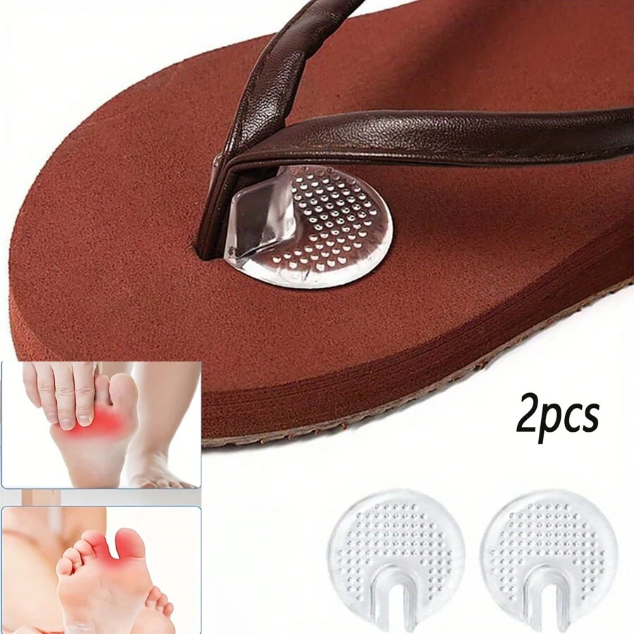 2pcs Soft Gel Toe Protector For Flip Flop And Thong Sandal, Toe Protection Pad, Comfortable, Durable, Fashion And Casual Design - Clear - View 1