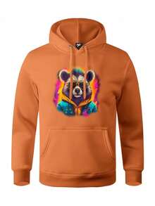 Men Hoodies - 橘色 - 查看 1