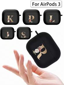 苹果耳机盒兼容 Airpods Pro 印花金色字母柔软硅胶无线蓝牙耳机充电盒保护套 - AirPods Pro (Black) - View 11