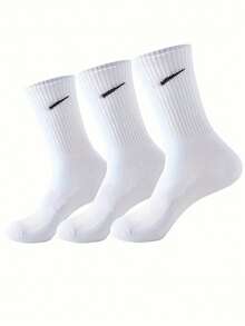 1/3 Pair Women Breathable Mid Calf Sports Socks, Suitable For Daily Wear