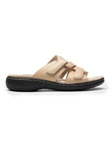 Women's Slides Sandals Slip On Adjustable Straps Comfort Soft Cushion Slippers Flat Sandals - 杏色 - 查看 8