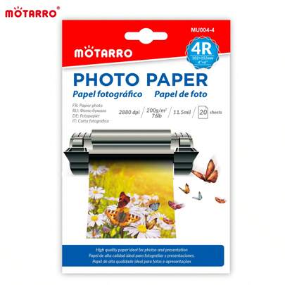 Motarro* MOTARRO 20 Sheets Inkjet Photo Paper 4"* 6" 2880dpi Glossy Dye Ink Photographic Paper Instant Dry Suitable For Dye Ink Printers,School Supplies,Back To School