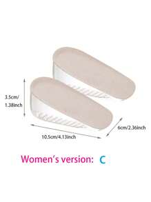 1對隱形增高鞋墊,硅膠增高鞋墊,自粘軟墊女性專用 A:1.5公分,b:2.5公分,c:3.5公分 - 杏色 - 查看 7