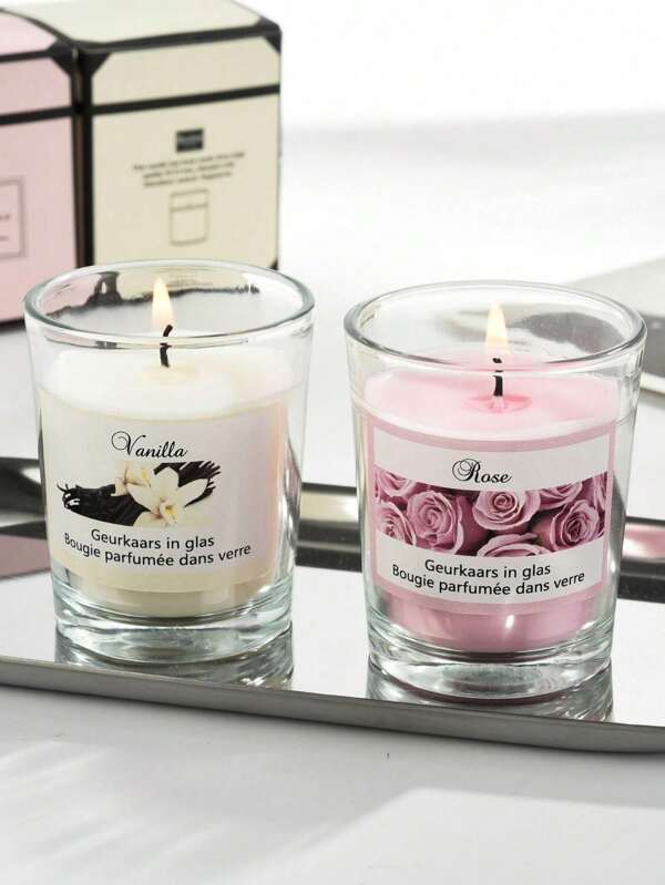 1支天然大豆蜡烛，透明杯包装，适用于卧室香薰、家居装饰、生日及毕业礼物