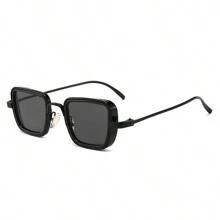 1 pieza Gafas de hombre con montura gruesa y cuadrada de metal con estilo retro, para pesca, conducir, ocio y accesorios de playa - Multicolor - Ver 10