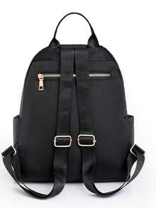Mochila De Moda Para Damas De Tela Oxford, Estilo Versátil - Negro - Ver 3