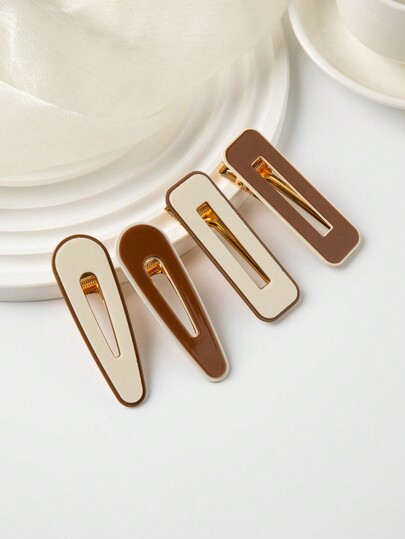 4pcs/Set Fashionable Hair Clips, Suitable For Gift, Festival, Girlfriend, Family, Teacher Casual Claw Clips Hair Claws Hair Barrettes