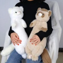 1 Pieza Juguete De Peluche Encantador De Hurón Y Marta Americana De 50cm De Largo, Peluche Largo De Piel Peluda Para Regalo De Cumpleaños - Multicolor - Ver 4