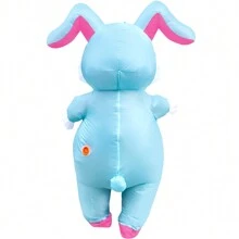Bunny Inflatable Costume Blue Easter Bunny Costume Adult Rabbit Blow Up Suit Easter Inflatable Costume Halloween - Blue - View 6
