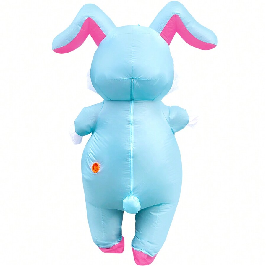 Black Easter Bunny Mascot Costume Animal In Orange Dungarees