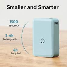 NIIMBOT D110 Label Maker Machine With Tape Portable Bluetooth Label Printer Rechargeable Small Handheld Sticker Mini Smart Labeler For Phone Inkless Easy To Use(Blue) - Blue - View 3