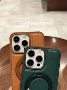 Chống sốc Kết Cấu Da Từ tính Ốp lưng & bao da điện thoại Tương thích với iPhone 11/12/13/14/15 Hơn - Với Vô hình Dấu ngoặc , Magsafe , Nhẫn Dấu ngoặc , Phong cách Công sở Loại vỏ Dành Cho Nam Và Nữ - màu đen - Xem 9