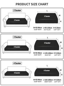 1pc Waterproof Elastic Sofa Seat Cover, Modern Simple Style Slip Resistant Sofa Pad, Suitable For L-Shaped And 1234-Seat Sofa Of Living Room - Dark Grey - View 3