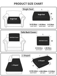 1pc Waterproof Elastic Sofa Seat Cover, Modern Simple Style Slip Resistant Sofa Pad, Suitable For L-Shaped And 1234-Seat Sofa Of Living Room - Dark Grey - View 2