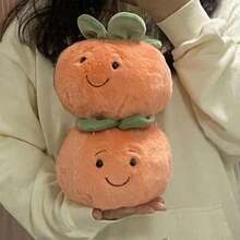 1 件柿子形毛绒娃娃，可爱表情靠垫，节日装饰，节日礼物 - 彩色 - 查看 3