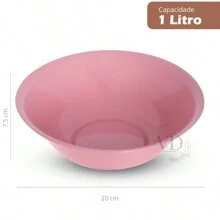 Kit com 25 Bacias de Plástico cores sortidas Cozinha Moderna 01 Litro - Multicolorido - Visão 4