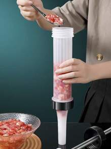 1pc Random Handmade Sausage Stuffer Manual Meat Filler For Home Kitchen Cured Sausage Making - White - View 6