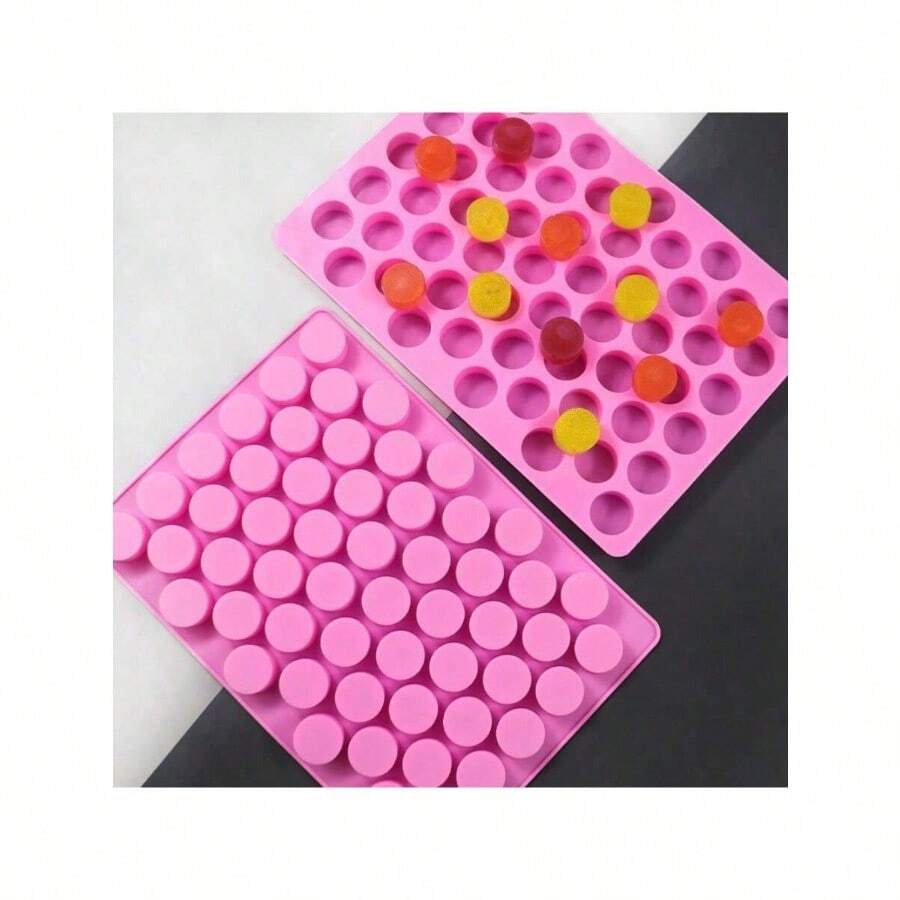 1入組55個小圓柱形矽膠冰塊/烘焙/巧克力/餅乾模具 - 粉色 - 查看 1