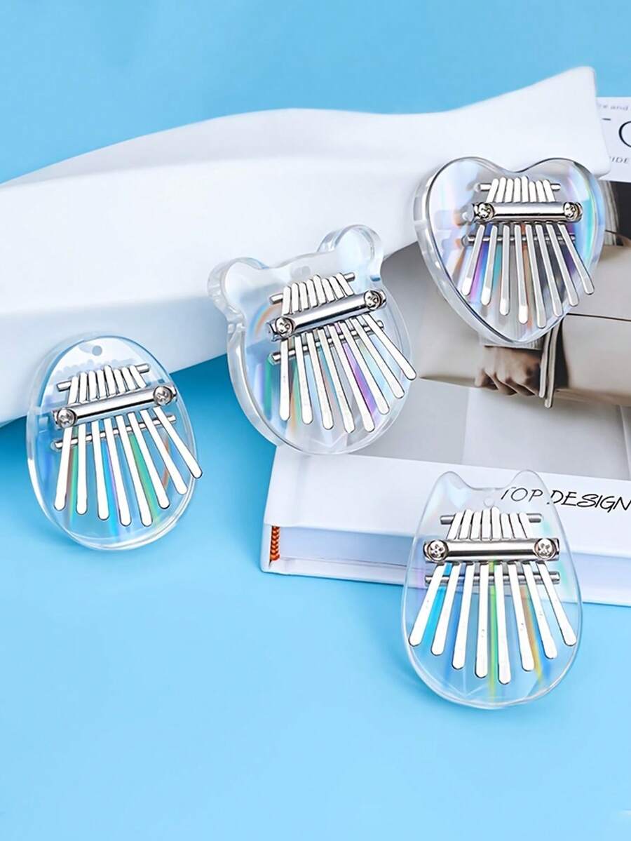 1 Miếng Acrylic 8 Ghi chú Kalimba Ngón tay cái Sàn nhà , Trong suốt Cầu vồng Màu sắc , Mini Ngón tay Sàn nhà , Nhạc cụ