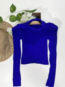 Women Knit Tops - Xanh đậm - Xem 2