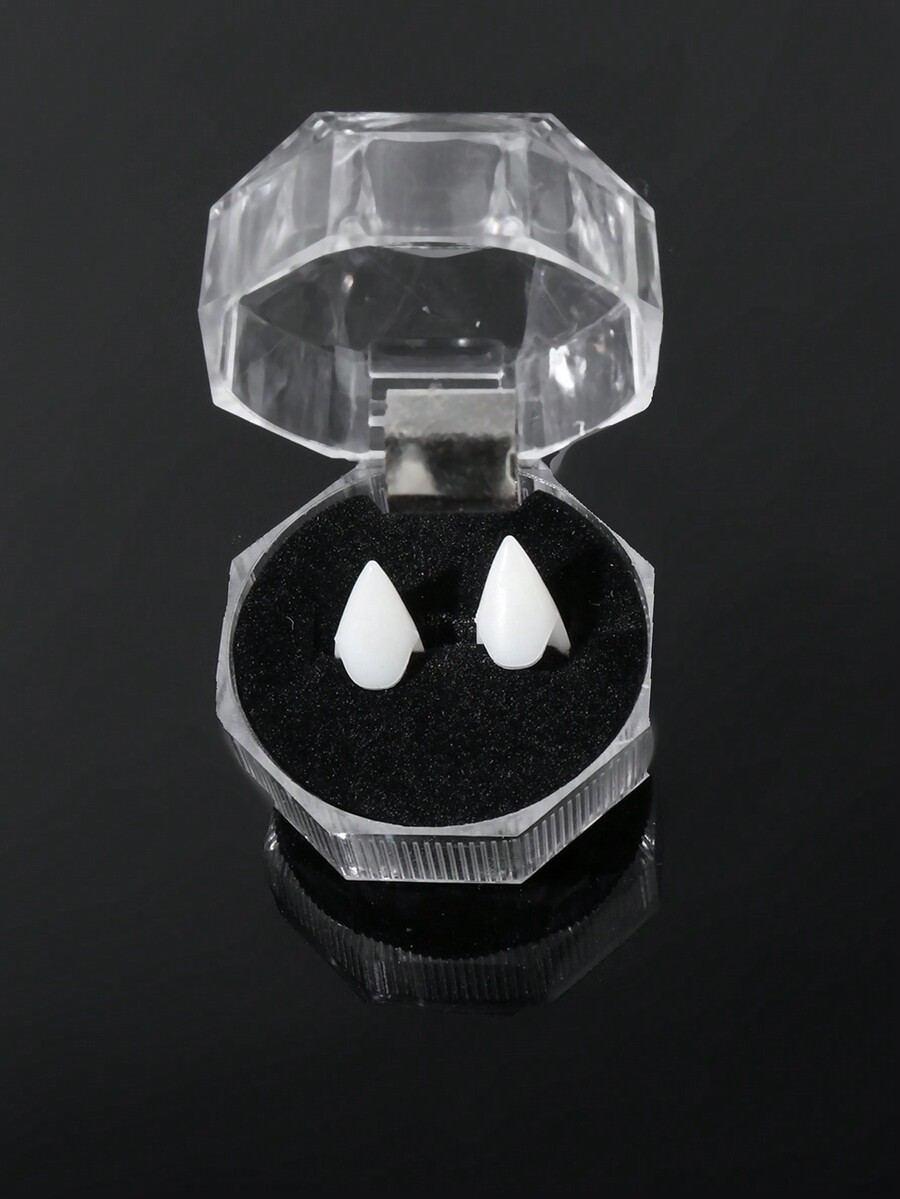 1 Pair Vampire Fake Teeth, Halloween Costume Accessory, Party