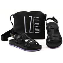 Kids Flat Sandals - 黑色 - 查看 2