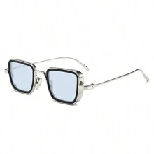 1 pieza Gafas de hombre con montura gruesa y cuadrada de metal con estilo retro, para pesca, conducir, ocio y accesorios de playa - Multicolor - Ver 11