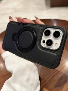 Chống sốc Kết Cấu Da Từ tính Ốp lưng & bao da điện thoại Tương thích với iPhone 11/12/13/14/15 Hơn - Với Vô hình Dấu ngoặc , Magsafe , Nhẫn Dấu ngoặc , Phong cách Công sở Loại vỏ Dành Cho Nam Và Nữ - màu đen - Xem 10