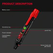 HABOTEST Khí ga Hở Máy dò Có thể mang đi Tự nhiên Dễ cháy Khí ga Máy dò Màn hình LCD Sự tập trung Với Nghe được & Trực quan Báo thức Khí ga Máy phân tích - màu đen - Xem 3