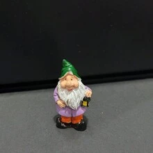 1入組花園矮人公仔裝飾,樹脂工藝聖誕精靈苔蘚微景觀飾品 - 彩色 - 查看 7