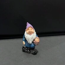 1入組花園矮人公仔裝飾,樹脂工藝聖誕精靈苔蘚微景觀飾品 - 彩色 - 查看 8