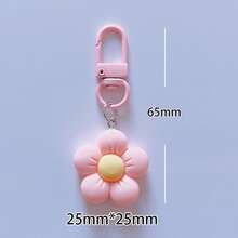 5入組花形金屬鑰匙扣,背包掛飾,女孩的理想禮物 - 彩色 - 查看 3