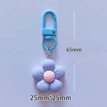 5入組花形金屬鑰匙扣,背包掛飾,女孩的理想禮物 - 彩色 - 查看 2