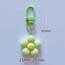 5入組花形金屬鑰匙扣,背包掛飾,女孩的理想禮物 - 彩色 - 查看 4