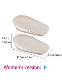 1對隱形增高鞋墊,硅膠增高鞋墊,自粘軟墊女性專用 A:1.5公分,b:2.5公分,c:3.5公分 - 杏色 - 查看 6