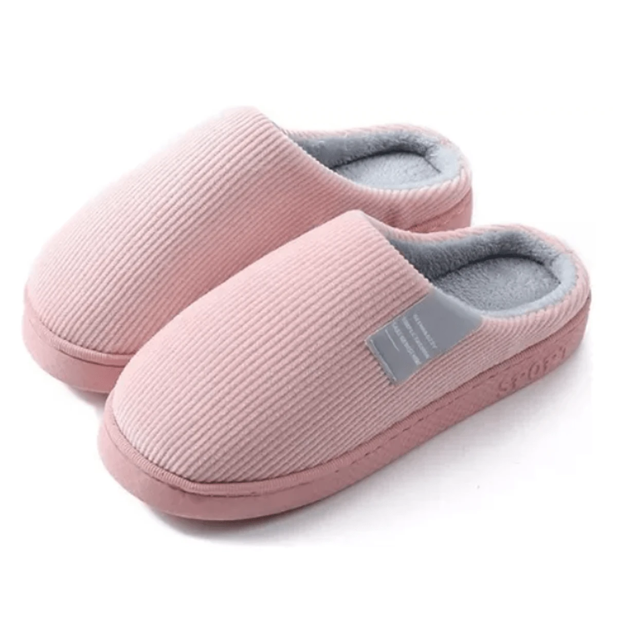 Plush Slippers Keep Warm Soft And Comfortable Unisex - Pink - View 1