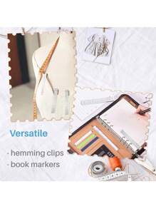 5pcs 3inch Sewing Clips, Single Binding Clips, Diy Marking Tools, Metal Hemming Clips For Fabric - Silver - View 7