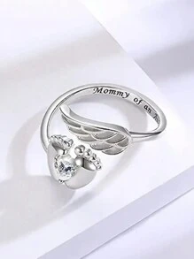 1 PC Pretty Angel S925 Sterling Silver Cubic Zirconia Rings For Women Fine Jewelry Party Gift - 1# - View 3