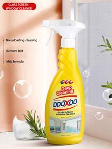 1bottle(600g) Strong Cleaning Agent For Window Glass, No Disassemble Required, Professional Formula For Diamond Mesh, Home Cleaning Tool - Yellow - View 1