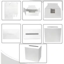 White Card Box/White Foil Wedding Gift Mailbox Cardboard Holder, For Wedding Reception, Shower, Anniversary, Birthday Party, Graduation Tabletop Decor, Envelope Party Money Gift Box Blessing, Wedding, Birthday, Festival, Themed Party, Donation, Gift Card, Celebration Card, Dedication