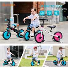 UBRAVOO Tiny Scout Balance Bike For Kids From 3 4 5 Years, 4-In-1 Toddler Bike From 3 Years With Optional Support Wheels And Pedals, Sporty Frame, 28 Cm Wheels, Saddle Height Adjustable - 橘色 - 查看 7