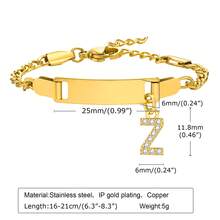 1個不鏽鋼26個英文字母18k鍍金手鍊,女性禮物 - 金黃色 - 查看 23