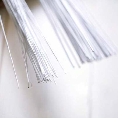 L40cm 绿/白人造花茎铁丝茎，花艺胶带玫瑰花茎工艺装饰，DIY 纸花梗配件，情人节，生日毕业礼物，假植物