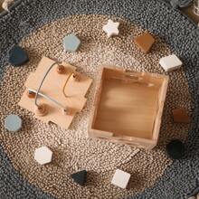 男女通用嬰兒木製幾何圖形玩具,匹配和分類顏色認知智力盒 - 彩色 - 查看 6