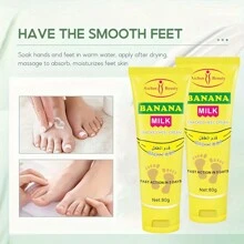 1盒80g天然牛奶&香蕉油足部乳霜,舒緩乾燥,改善裂開的腳跟,輕度滋養肌膚,保濕足膜,改善粗糙和乾燥皮膚 - 白色 - 查看 9