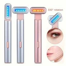 4-In-1 Facial & Eye Beauty Tool Set, Including Facial Massager, Hot Compress Eye Beauty Wand, For Facial Skin Care Facial Device - Silver - View 4