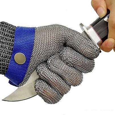 1pc S/M/L/XL/XXL/XXXL Stainless Steel Wire Butcher Gloves Cut-Resistant & Puncture-Resistant