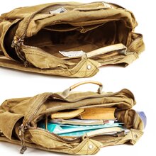 Gootium Canvas Backpack For Women Vintage Style Zipper Bag Men's Casual Daypack Cloth Outdoor Travel Rucksack - 薑色 - 查看 6