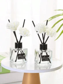 1 茶香无火香薰室内厕所除臭剂汽车香薰精油酒店香薰空气清新剂香薰香味可散发3-7天适用于卧室、客厅、办公室礼品盒包装透明玻璃、万圣节、幽灵、秋季、冬季、假日、节日 - 茉莉 - 查看 3